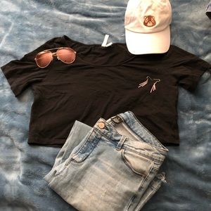 H&M: Divided - Essential Crop Top - Black